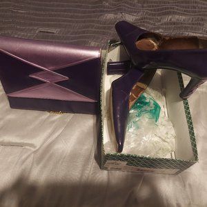 Purple heels with matching purse